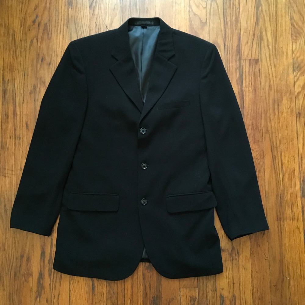 Alfani‎ Men's Single Breasted 3 Button Black Blazer Suit Jacket Size S
